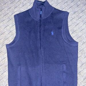 Polo Ralph Lauren Navy Mesh-Knit Cotton Full-Zip Sweater Vest